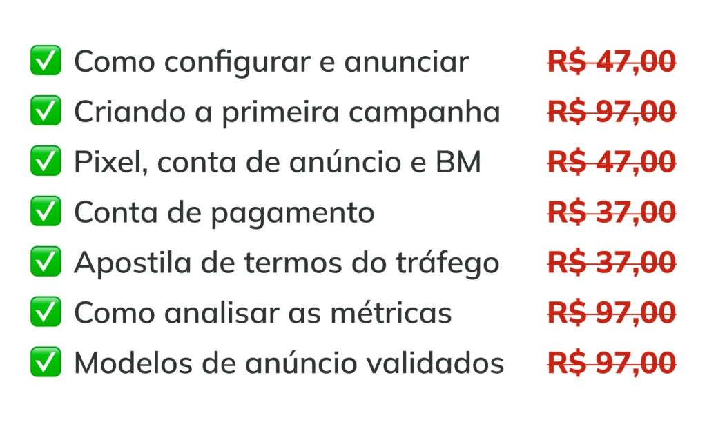 Recapitulando tudo que você vai receber